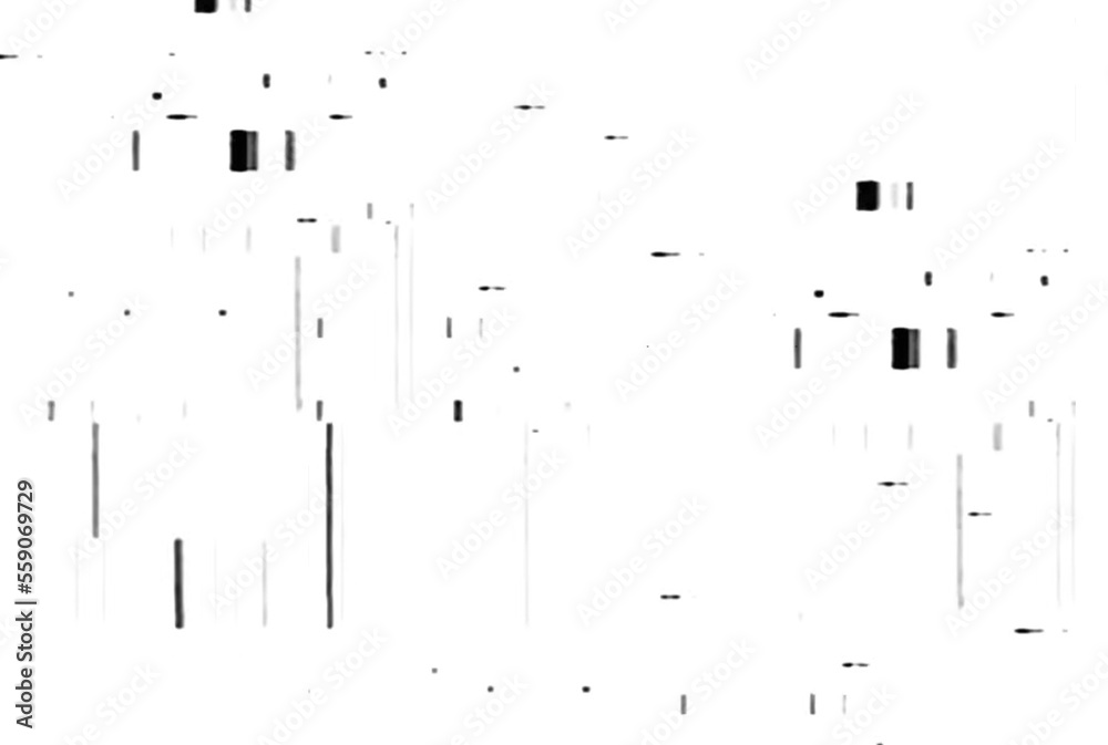 Wall mural horizontal distortion of broken video image on black background, vhs effect, glitch digital color pi