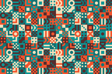 Colorful geometric shape mosaic pattern background