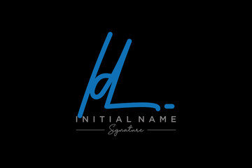 Initial ID signature logo template vector. Hand drawn Calligraphy lettering Vector illustration.
