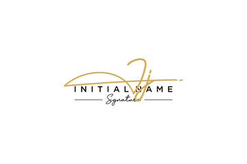 Initial JJ signature logo template vector. Hand drawn Calligraphy lettering Vector illustration.