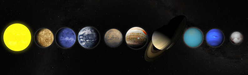 solar system planets isolated, outer space, milky way galaxy, elements of this image furnished by nasa