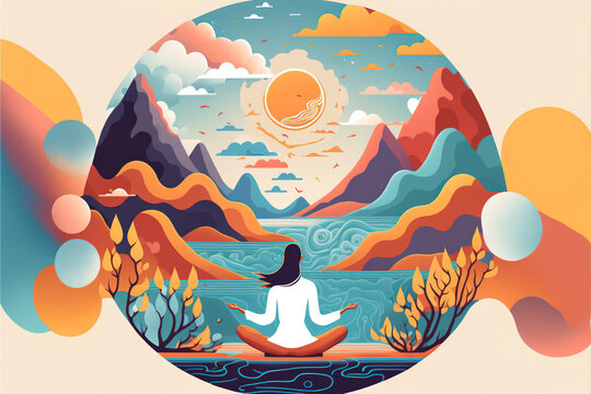 Female meditation in nature