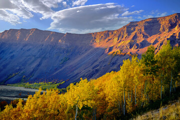 crater mountain in autumn