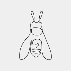 Vector bee minimalist design good for website, design, wallpaper, background, social media content, print, mockup