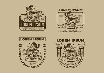 Mascot character illustration design of teapot