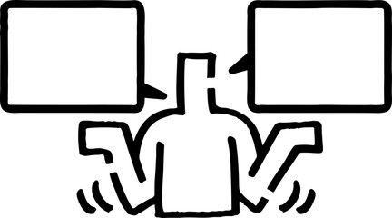 2つの選択肢を出す棒人間