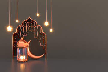Ramadan Kareem Greeting Background Islamic 3d illustration design