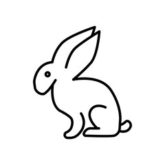 Rabbit icon illustration. icon related to farm animal. Line icon style. Simple vector design editable