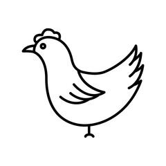 Chicken icon illustration. icon related to farm animal. Line icon style. Simple vector design editable