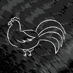 Chicken icon illustration. icon related to farm animal. chalk icon style. Simple vector design editable