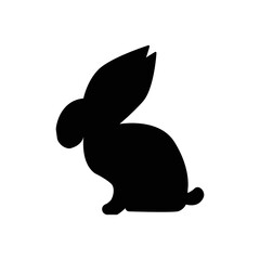 Rabbit icon illustration. icon related to pet. Silhouette style. Simple vector design editable