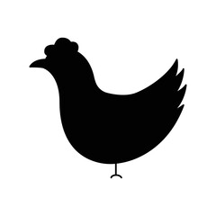 Chicken icon illustration. icon related to farm animal. Silhouette style. Simple vector design editable