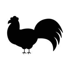 Chicken icon illustration. icon related to farm animal. Silhouette style. Simple vector design editable
