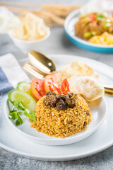 Lamb Fried Rice, Indonesian Fried Rice with lamb meat.