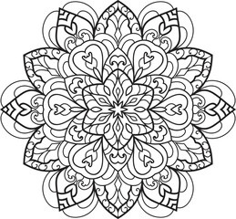Fototapeta premium Mandala isolated on the white background.Decorative monochrome ethnic mandala pattern.