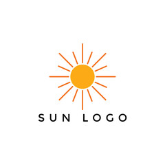 Fototapeta premium Illustration of sun or sunshine, bright sun outside logo design template
