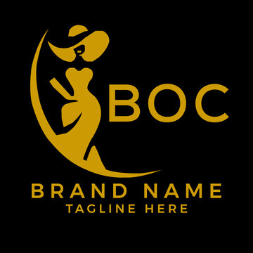 BOC fashion logo. BOC  Beauty fashion house. modeling dress jewelry. BOC fashion technology  Monogram logo design for entrepreneur and best business icon. 
