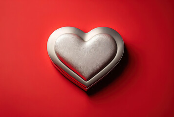 Silver Valentine's Day heart, Generative AI