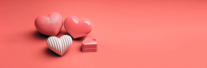 Pink Valentine's Day hearts, Generative AI