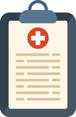 Fototapeta premium Medical clipboard icon flat vector. Healthy diet. Active life isolated