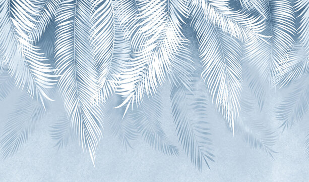 blue tropical leaves texture wallpaper © Тема Залик