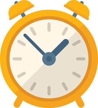 Morning alarm clock icon flat vector. Healthy lifestyle. Active life isolated