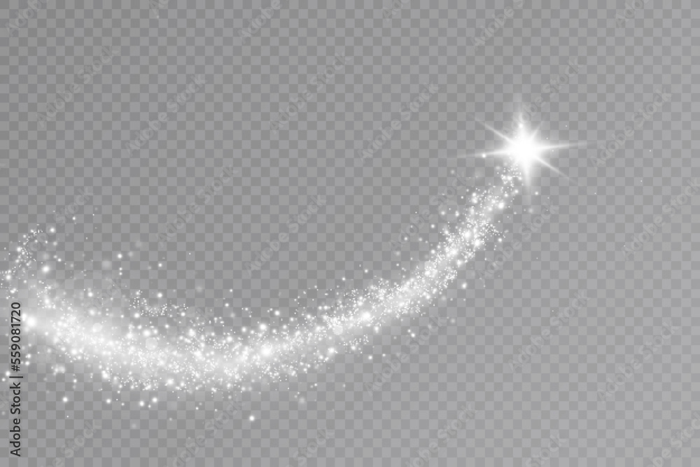 Poster light effect with glitter particles.christmas dust.white sparks shine with special light.