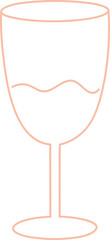 Kawaii Wine Glass Valentine Outline Illustration Doodle Line Cheers