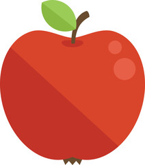 Fresh apple breakfast icon flat vector. Fruit juice. Kid eat isolated