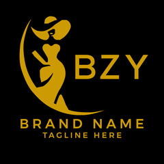 BZY fashion logo. BZY  Beauty fashion house. modeling dress jewelry. BZY fashion technology  Monogram logo design for entrepreneur and best business icon. 
