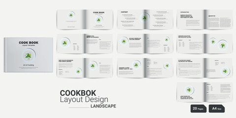 Landscape Cookbook Layout Design Landscape Recipe book design Cookbook Booklet Cookbook Brochure Design Landscape Recipe design	