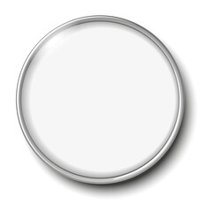 Blank empty button isolated on a white background. 3d rendering