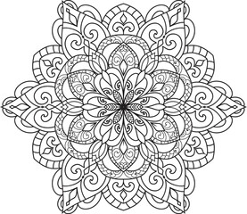 Mandala white background.Adult coloring page