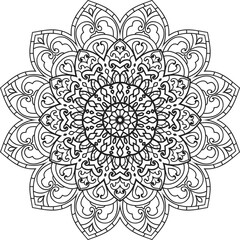 Mandala white background.Adult coloring page
