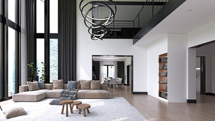 Naklejka premium Modern living interior.