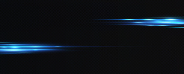 Vector illustration of a blue color. Light effect. Abstract laser beams of light. Chaotic neon rays of light