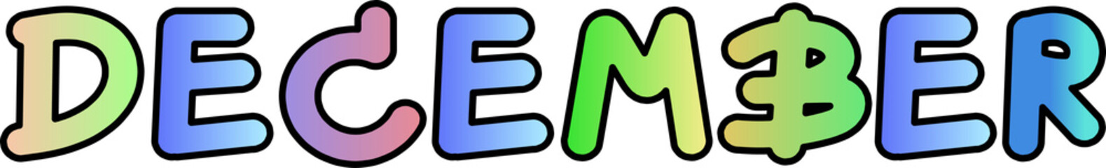 gradient lettering month decoration