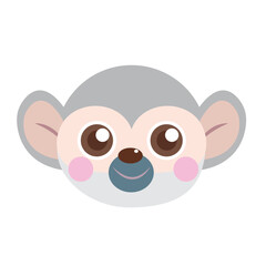 かわいいリスザルの顔 主線なし
