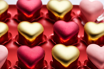 Fototapeta premium Celebrate Your Love with These Irresistible Valentine's Day Chocolates Generative AI