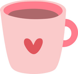 Minimalist Coffee Cup Ceramic Mug Heart Isolated