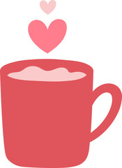 Minimalist Coffee Cup Ceramic Mug Heart Isolated