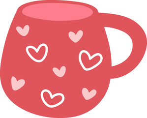 Minimalist Coffee Cup Ceramic Mug Heart Isolated