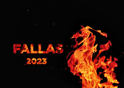 Fallas of Valencia and fire with space