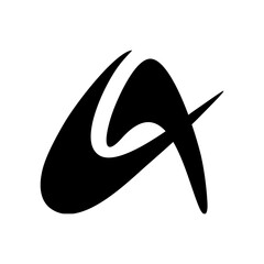 Initial A logo vector design, abstract art shape in black and white colors