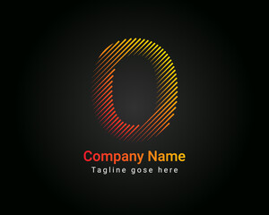 Letter O Initial minimal line font style Logo in colorful strokes. Creative typography letter O logo design