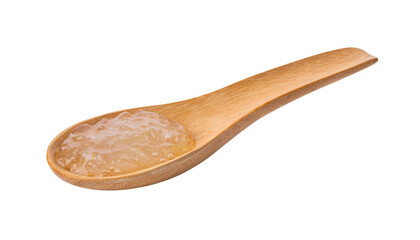 gel aloe vera in wood spoon on transparent png