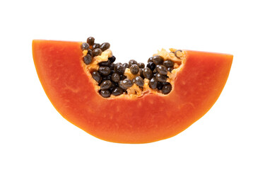 ripe papaya fruit with seeds on transparent png