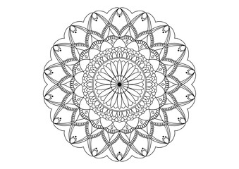 Flower mandala picture, white background. ethnic decorative elements	