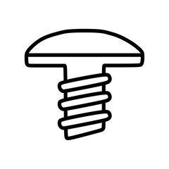 The best Screw outline icon, screw head binding. Vector illustration of Metal Construction Hardware in trendy style. Such as bolts, nuts, screws, lock washer, roofing screw.  Editable eps file.