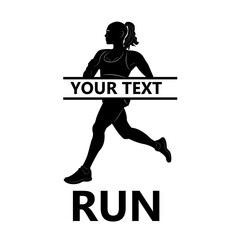 Silhouette of a running man. Running sprint girl. Marathon for speed. Athlete. Athletics. Kind of...